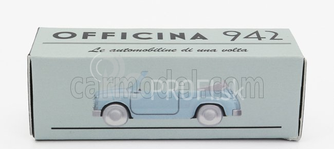 Officina-942 Fiat 600 Maggiolina Carrozzeria Francis Lombardi Cabriolet Open 1958 1:76 Svetlomodrá