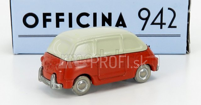 Officina-942 Fiat 600 Multipla 1956 1:76 Červená krémová