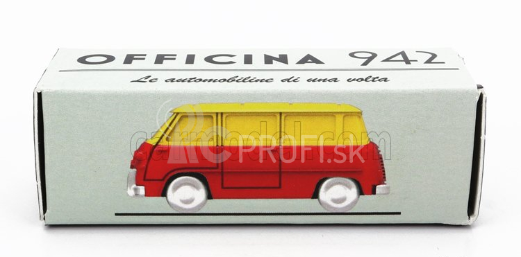 Officina-942 Fiat 600m Van Furgoncino Coriasco 1956 1:76 Červeno-žltá