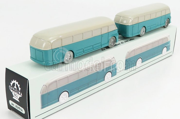 Officina-942 Fiat 666rn Bus Con Rimorchio Viberti Parigi 1946 1:76 Svetlo modrá sivá