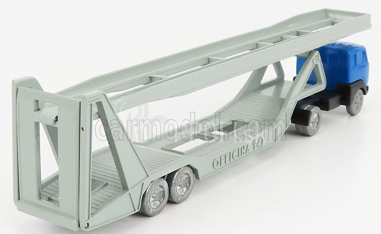 Officina-942 Fiat 682 T2 Truck Bisarca Car Transporter 1955 1:76 Modrá strieborná