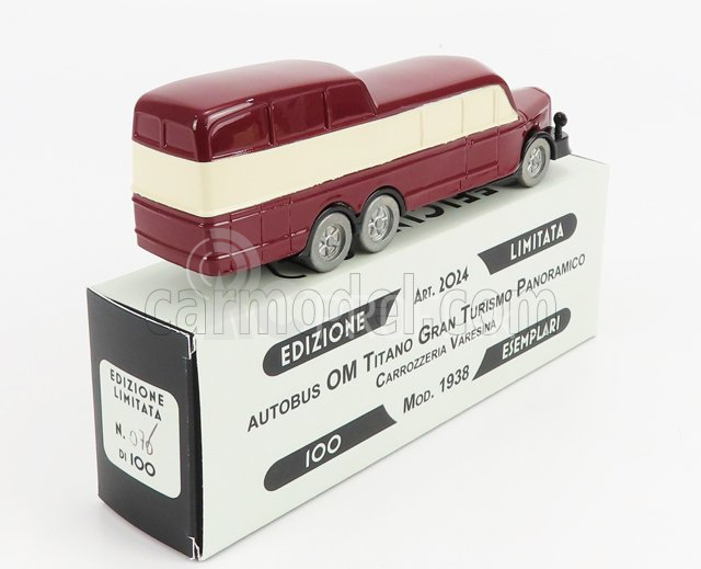 Officina-942 Om fiat Titano Bus Gran Turismo Panoramico Carrozzeria Varesina 1938 1:76 Red Cream