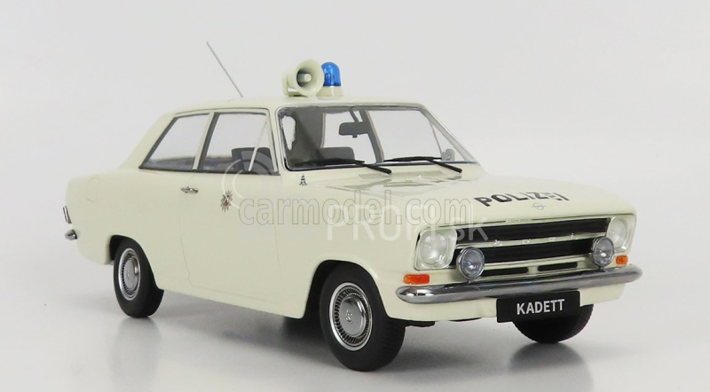 Opel Kadett B Police 1972 v mierke 1:18 biely