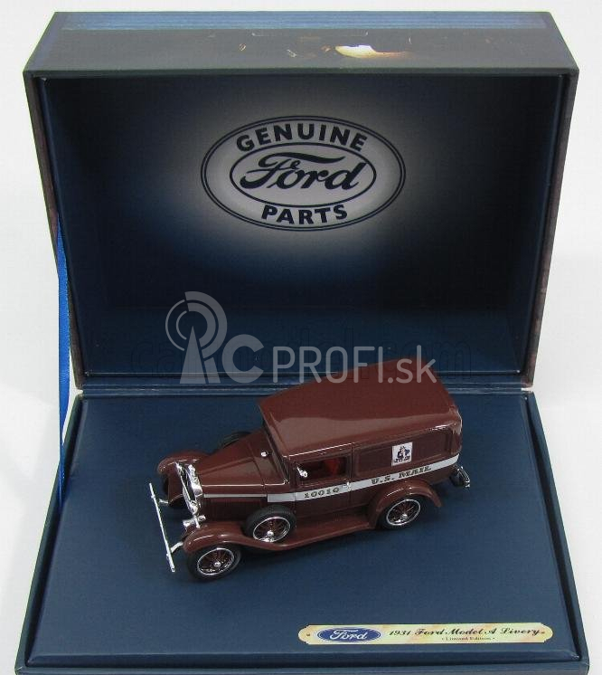 Originálne diely Ford usa Model-a Van Us Mail 1931 1:43 Brown