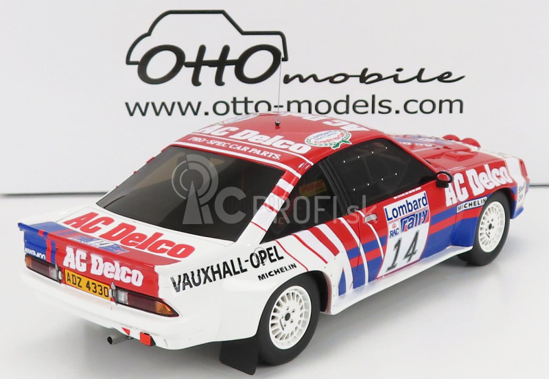 Otto-mobile Opel Manta 400 R Team Euro Opel N 14 Rally Rac Lombard 1985 J.mcrae - I.grindrod 1:18 Červená modrá biela