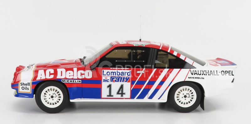 Otto-mobile Opel Manta 400 R Team Euro Opel N 14 Rally Rac Lombard 1985 J.mcrae - I.grindrod 1:18 Červená modrá biela