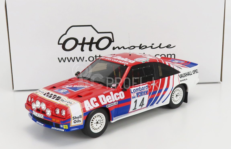 Otto-mobile Opel Manta 400 R Team Euro Opel N 14 Rally Rac Lombard 1985 J.mcrae - I.grindrod 1:18 Červená modrá biela