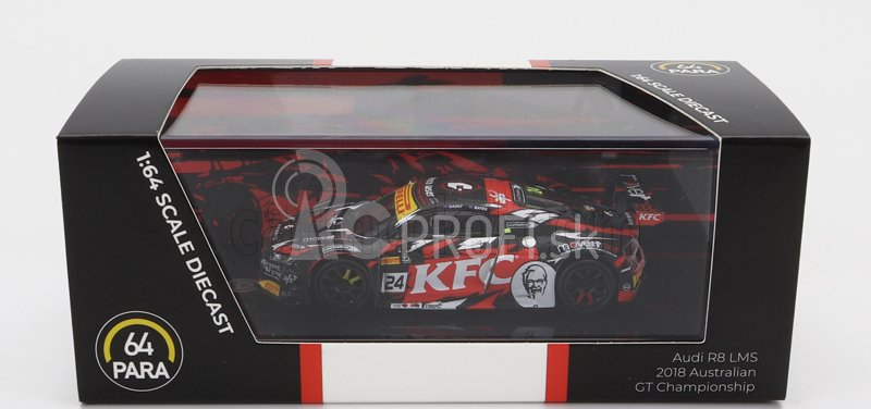 Paragon-models Audi R8 Lms Team Kfc Racing N 24 Australian Gt Championship 2018 T.bates - D.gaunt 1:64 Čierna červená