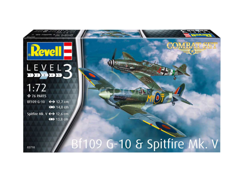 Plastikové modely lietadiel 03710 - Bf109G-10 a Spitfire Mk.V (1:72)