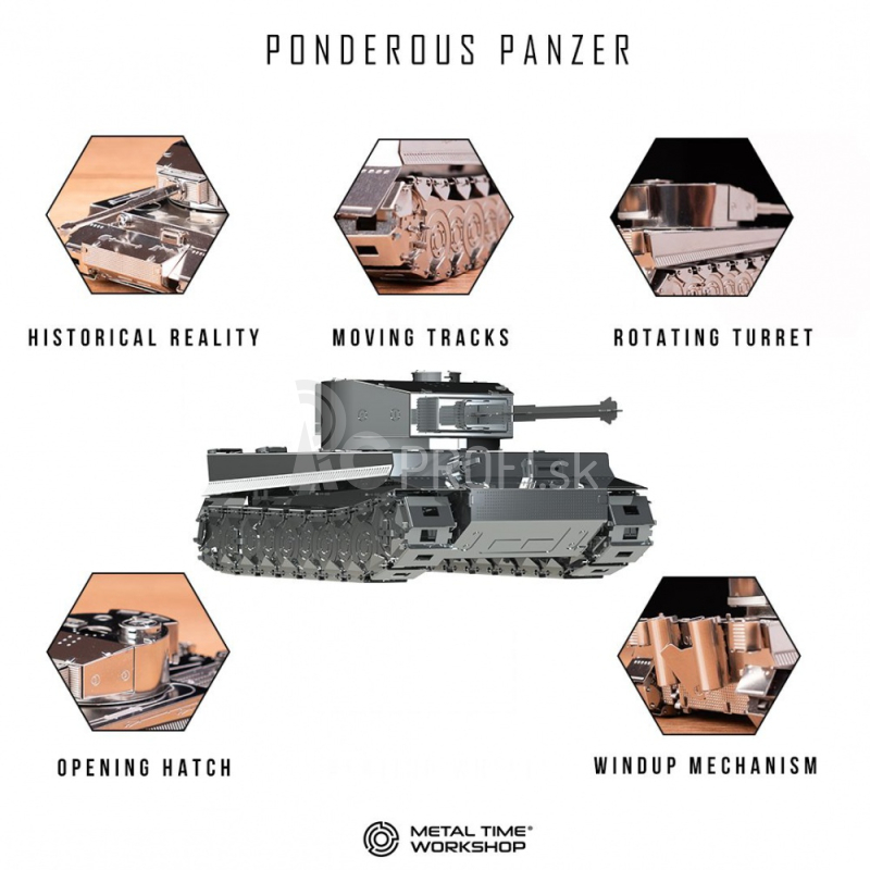 Oceľová stavebnica tank Ponderous Panzer