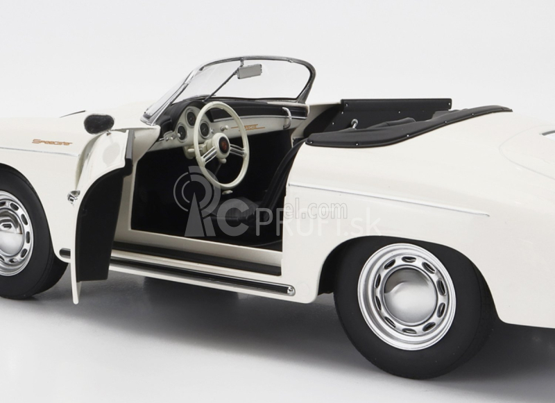 Porsche 356a Speedster 1955 v mierke 1:12 biely