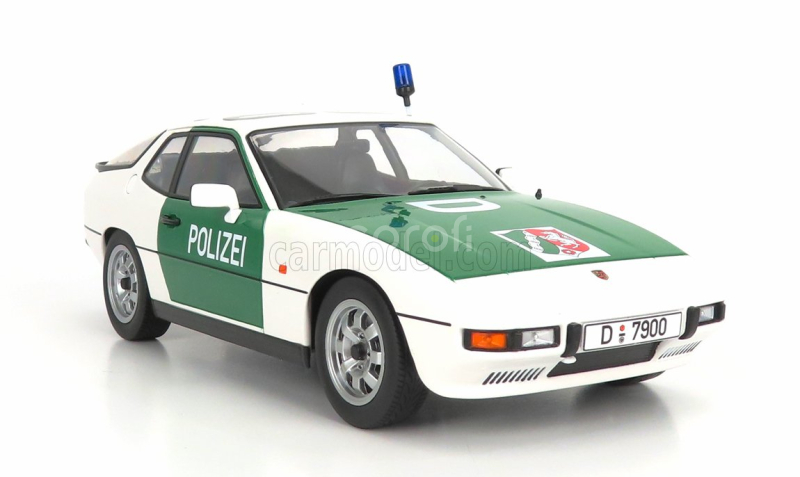 Porsche 924 Autobahn Polizei Dusseldorf Police Coupe 1985 v mierke 1:18 zelená biela