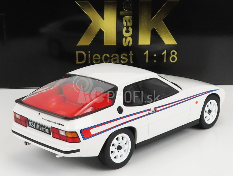 Porsche 924 Martini Livery 1985 v mierke 1:18 bielo-červeno-modrá