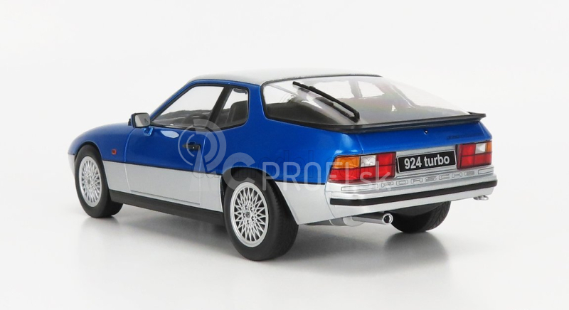 Porsche 924 Turbo Coupe 1986 v mierke 1:18, strieborná modrá met.