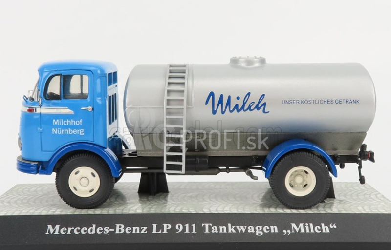 Premium classixxs Mercedes benz Lp911 Tanker Truck Transport Milk Milchhof Nurnberg 1963 1:43 Light Blue Silver