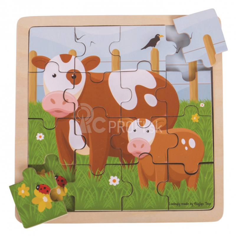 Puzzle Bigjigs Toys - Krava a teľa