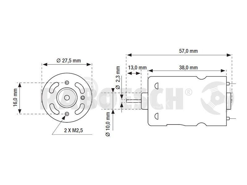 Raboesch DC motor Blue RM-400 6V