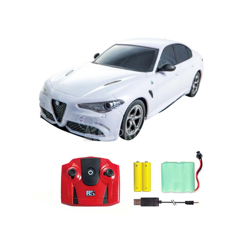 RC auto Alfa Romeo Giulia Quadrifoglio, biele