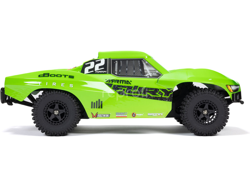 RC auto Arrma Fury Mega 550 1:10 RTR, zelená farba