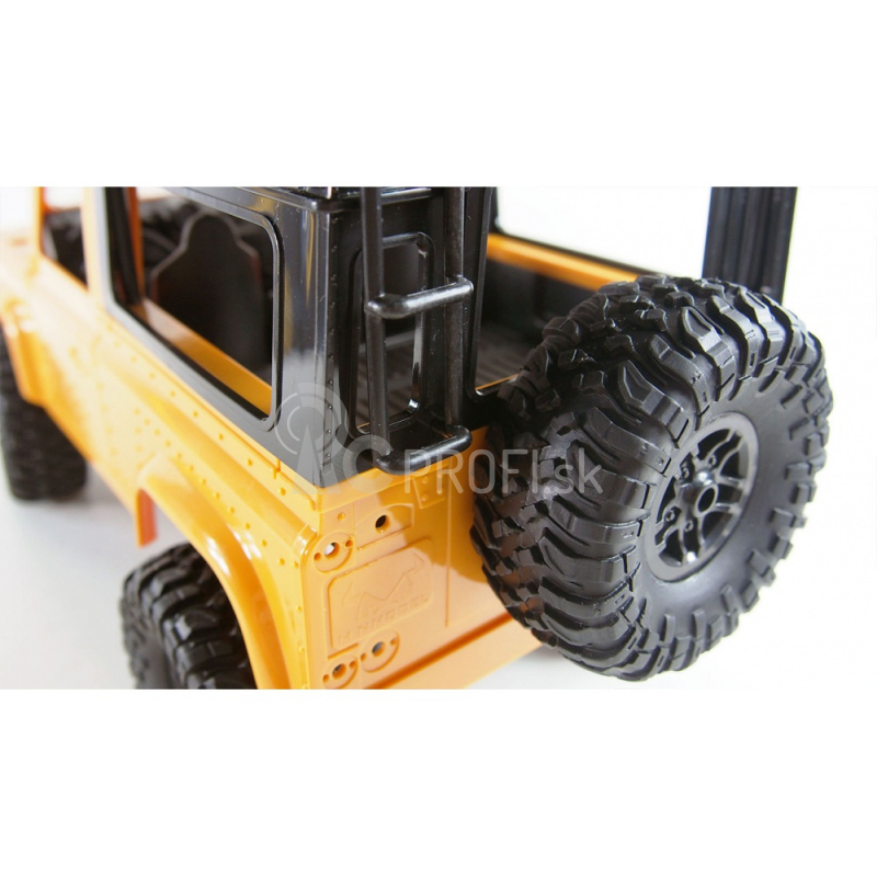 RC auto Land Rover Defender D90, žltá