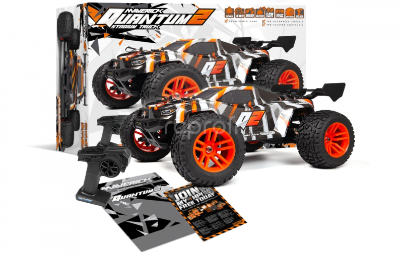 RC auto Quantum2 XT 1/10 Stadium Truck, oranžové