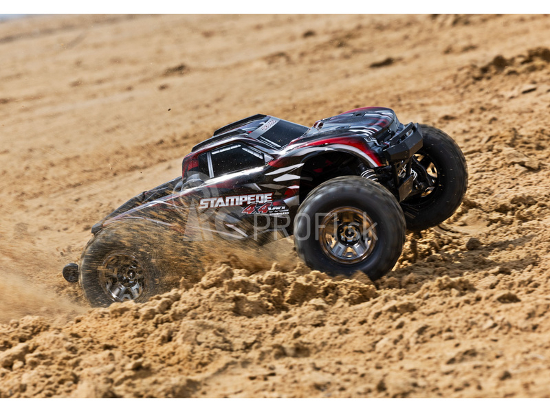 RC auto Traxxas Stampede 1:10 4x4 VXL RTR, červené