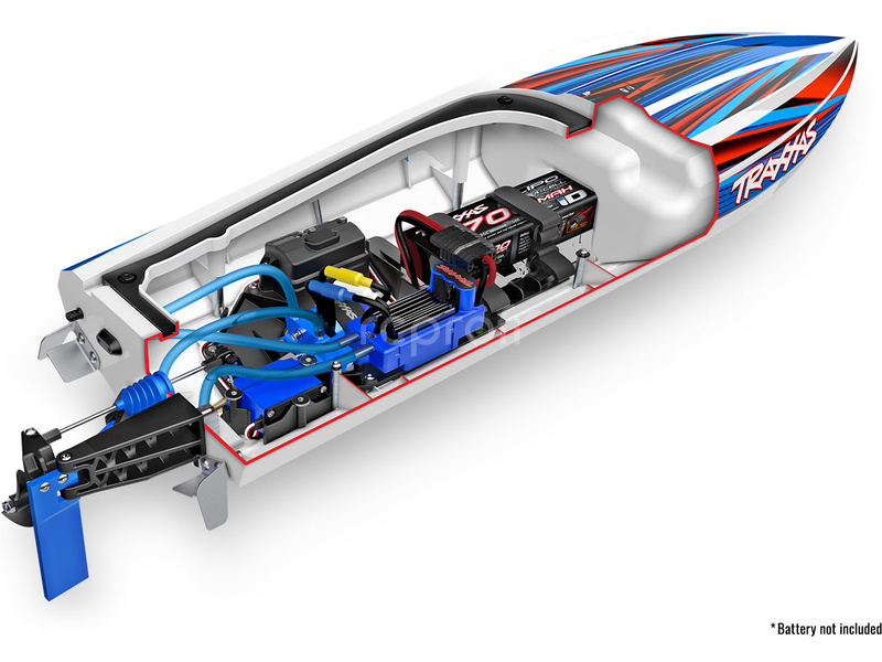 RC čln Traxxas Distruptor 4S RTR, modrý