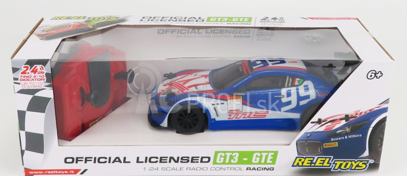 Re-el hračky Maserati Granturismo Gt3 N 99 Racing 2015 1:24 Modrá biela