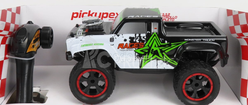 Re-el toys Extreme X-team Pick-up Bigfoot Monster 4x4 Truck 2019 1:12 Bielo-zeleno-čierna