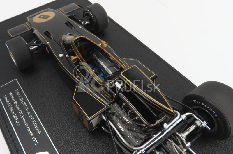 Repliky Lotus F1 72d John Player Team Lotus N 8 Winner British Gp Brands Hatch - Majster sveta - 15. júl 1972 Emerson Fittipaldi 1:18 Black Gold