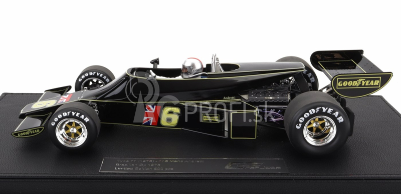 Repliky Lotus F1 77 John Player Team Lotus N 6 Brazilian Gp (s figúrkou pilota) 1976 Mario Andretti 1:18 Jps Black Gold