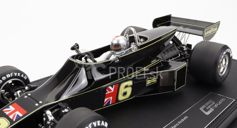 Repliky Lotus F1 77 John Player Team Lotus N 6 Brazilian Gp (s figúrkou pilota) 1976 Mario Andretti 1:18 Jps Black Gold