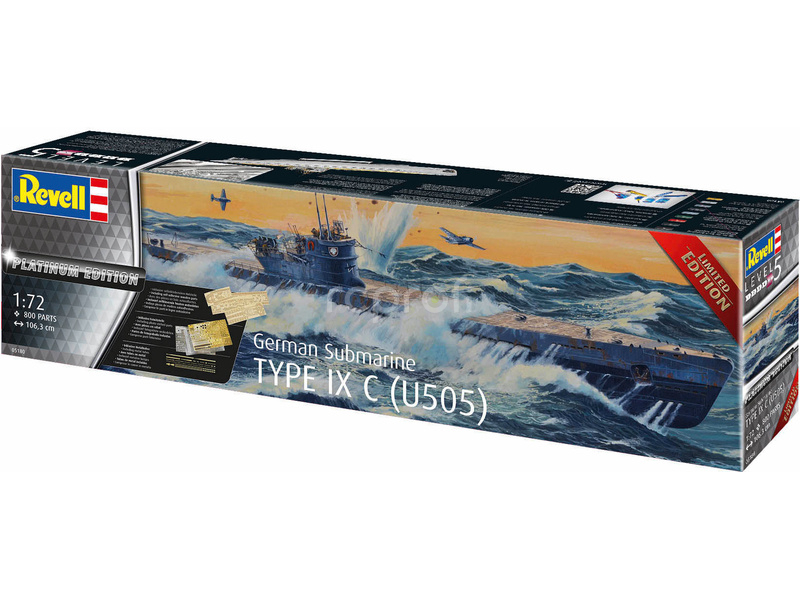 Revell ponorka Type IX C Platinum Edition (1:72)