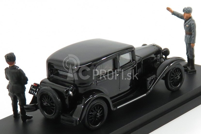 Rio-models Alfa romeo 6c 1750 - Mussoliniho osobný automobil - Visita A Predappio Casa Natale - 1930 - S figúrkami - Exkluzívna Carmodel 1:43 Black