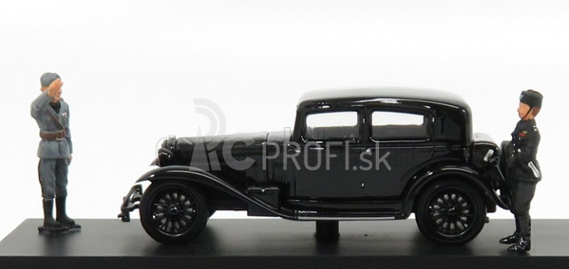 Rio-models Alfa romeo 6c 1750 - Mussoliniho osobný automobil - Visita A Predappio Casa Natale - 1930 - S figúrkami - Exkluzívna Carmodel 1:43 Black