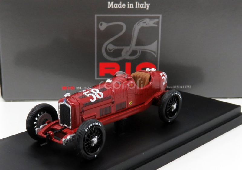 Rio-models Alfa romeo F1 P3 Indy N 58 500 míľ 1939 L.tomei 1:43 Červená