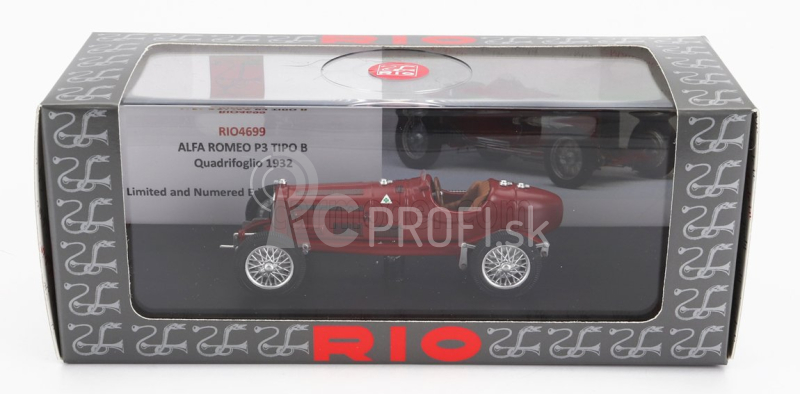 Rio-models Alfa romeo F1 Tipo B Quadrifoglio 1932 1:43 Červená