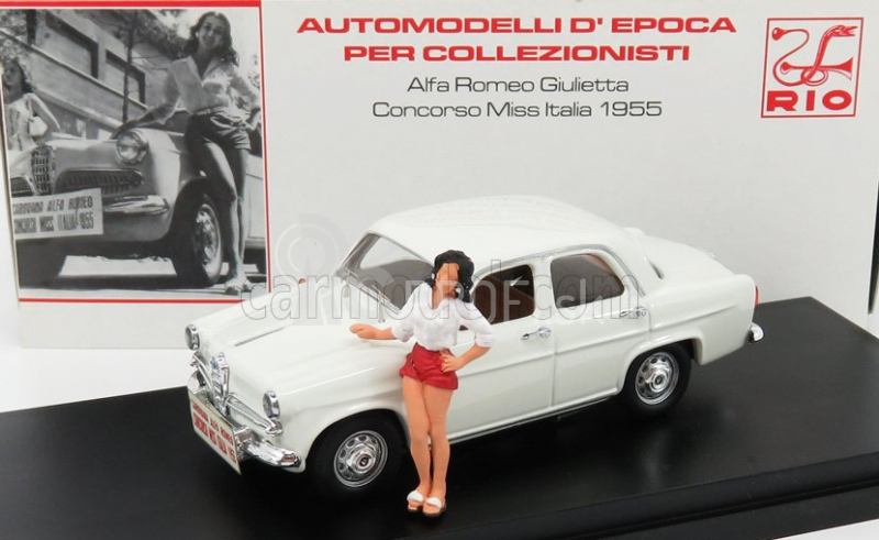 Rio-models Alfa romeo Giulietta Concorso Miss Italia 1955 s obrázkom 1:43 biela