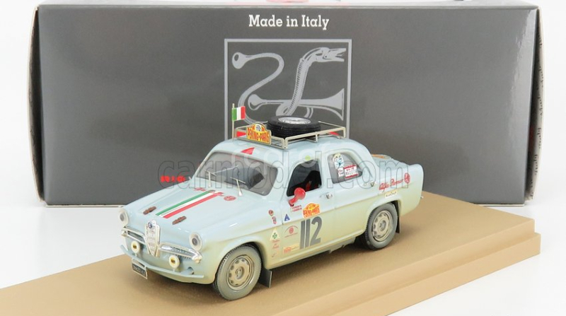 Rio-models Alfa romeo Giulietta Ti N 112 1957 - Rally Raid Pechino - Parigi 2007 R.chiodi - M.degli Espositi 1:43 Light Blue