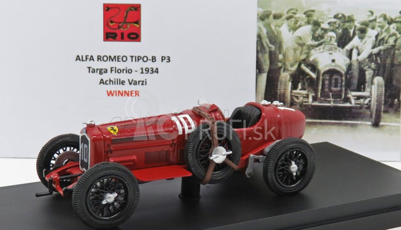 Rio-models Alfa romeo P3 N 10 Winner Targa Florio 1934 A.varzi 1:43 Červená