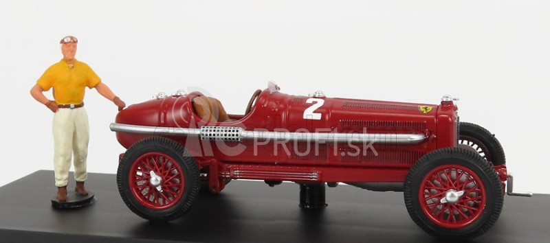 Rio-models Alfa romeo P3 Tipo B N 2 Víťaz Coppa Citta Di Bergamo 1935 Tazio Nuvolari 1:43 Červená