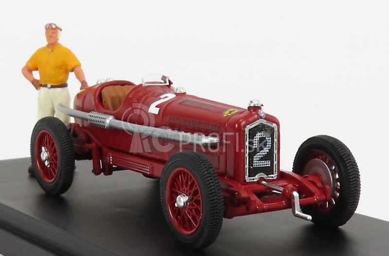 Rio-models Alfa romeo P3 Tipo B N 2 Víťaz Coppa Citta Di Bergamo 1935 Tazio Nuvolari 1:43 Červená