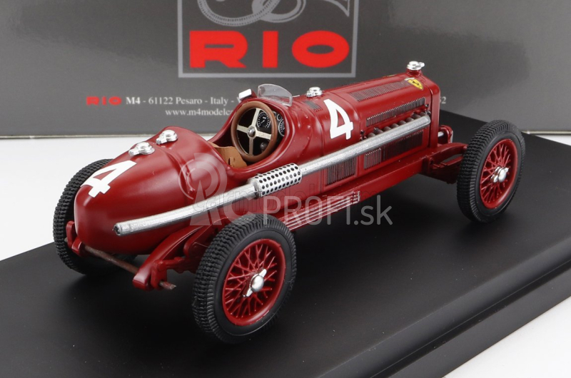 Rio-models Alfa romeo P3 Tipo B N 4 2nd Circuito Di Modena 1934 Achille Varzi 1:43 Červená