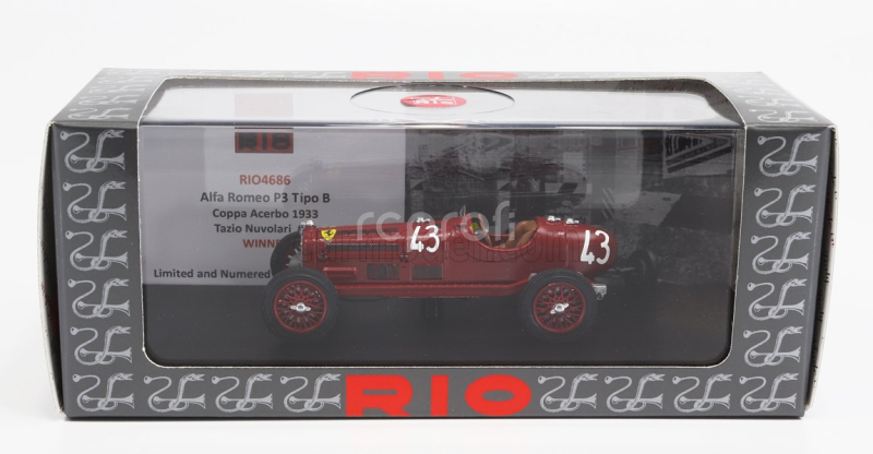 Rio-models Alfa romeo P3 Tipo B N 43 Coppa Acerbo 1935 T.nuvolari 1:43 červená