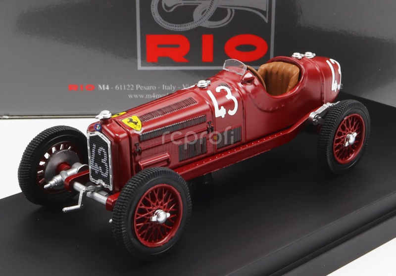 Rio-models Alfa romeo P3 Tipo B N 43 Coppa Acerbo 1935 T.nuvolari 1:43 červená