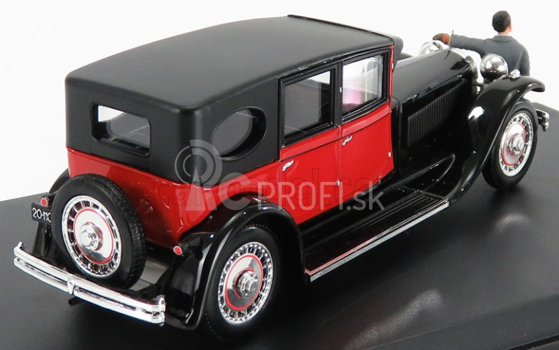 Rio-models Bugatti Type 41 Royale s postavičkou pána Bugattiho 1927 1:43 čierna červená