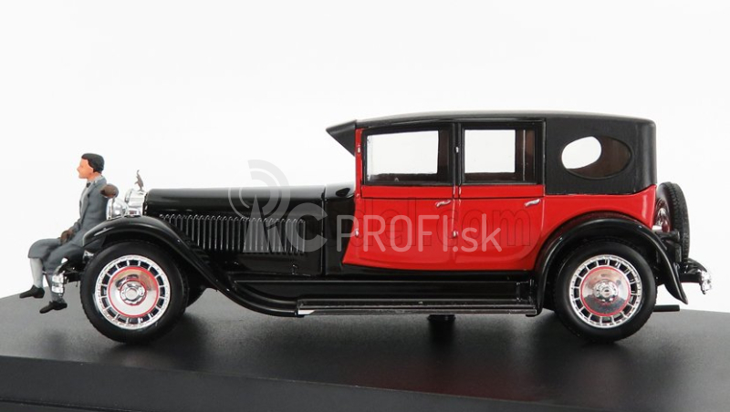 Rio-models Bugatti Type 41 Royale s postavičkou pána Bugattiho 1927 1:43 čierna červená