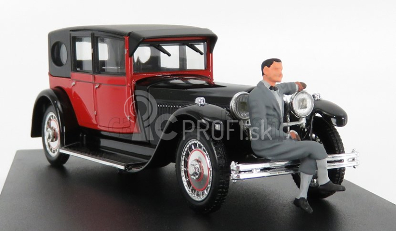 Rio-models Bugatti Type 41 Royale s postavičkou pána Bugattiho 1927 1:43 čierna červená