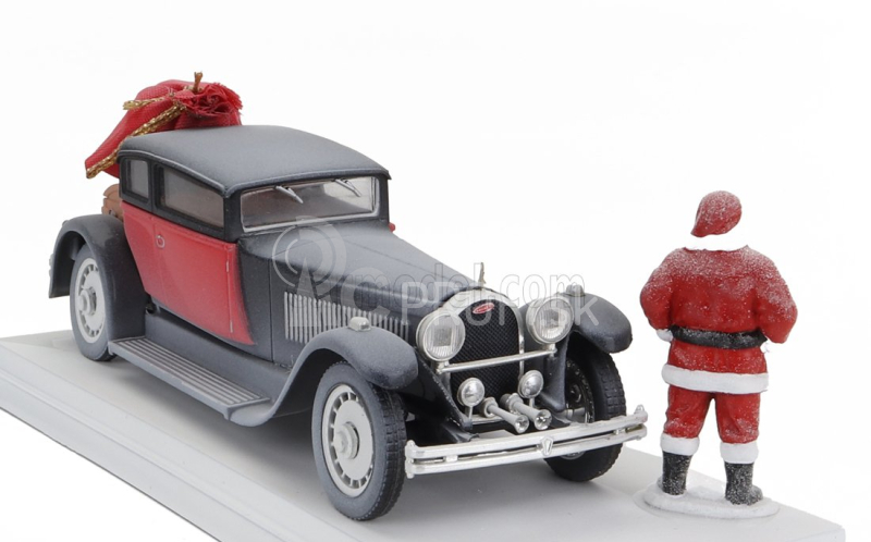 Rio-models Bugatti Type 41 Royale Weymann 1929 - Vianočná edícia 2023 - Con Babbo Natale - S figúrkou Santa Clausa 1:43 Biela čierna červená