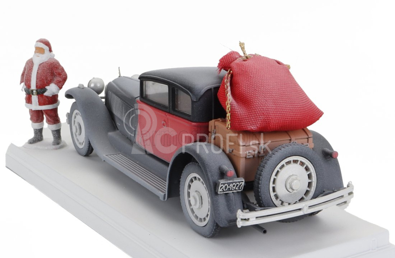 Rio-models Bugatti Type 41 Royale Weymann 1929 - Vianočná edícia 2023 - Con Babbo Natale - S figúrkou Santa Clausa 1:43 Biela čierna červená